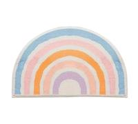 BEAHING Bath Mat, Rainbow Bath Mat, 20x31.5 Inch Absorbent, Half Round Bathroom, Polyester for Bathroom