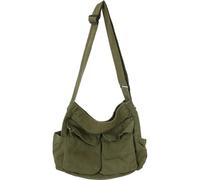 BEAHING Canvas Messenger Bag 16x13x6 Inch, Vintage Trendy Multi-Pocket Shoulder Bag for Men & Women, for Office, Travel, School, Work