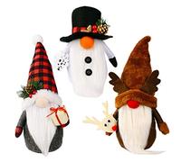 BEAHING Christmas Gnome 3Pcs/Set Plush Mini Stuffed Cute Cartoon Decorative Dwarf Doll Ornament for Xmas Party Fireplace Home Office