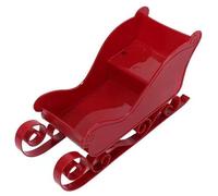 BEAHING Christmas Sleigh DIY Unassembled 11.2x3.9x5.0inch Decorative PP Red Sleigh Christmas Sleigh Decor for Home Tabletop Party Santa Sleigh