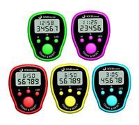 BEAHING Clicker Counter, Finger Counter 5Pcs 1.4x1.8 5 Digit Clicker Counter Digital Tally Counter with LED Backlight Time Display Hand Counter Clicker for Stitch, Sports, Training, Tally Counter