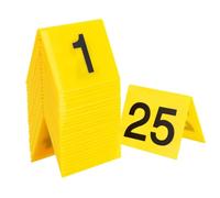 BEAHING Crime Scene Decorations, 25Pcs Crime Scene Markers 1-25 Number Evidence Number Cards Yellow Crime Scene Numbers Markers