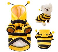 BEAHING Dog Bee Costume Cute & Funny Bumble Bee Dog Costume with D Ring Size L Soft Dog Hoodie Winter Outfit Keep Pets Warm for Small Dog Cosplay, Christmas, Halloween Dog Hoodie