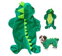BEAHING Dog Dinosaur Costume Size L Cute Halloween Dog Costume Jacket Coat Warm Crystal Velvet Winter Pet Clothes Hoodie Casual Cosplay Props for Halloween Party, Dog Dinosaur Costume