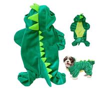 BEAHING Dog Dinosaur Design Costume, Funny Halloween Dog Dinosaur Costume Cute Dog Costume Jacket Coat Warm Winter Pet Clothes for Halloween Party (Green, S)