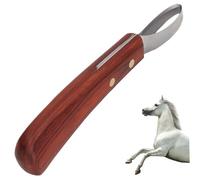 BEAHING Farrier Tools Hoof Knife, Double Edged Oval Horse Hoof Trimming Tools with Wooden Handle Portable Hoof Knife for Horses Hooves 7.6 inch
