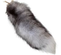 BEAHING Fluffy Fur Wolf Tail Keychain, Fox Tail Cosplay Toy Furry Fox Tail Handbag Accessories for Women Girls, Silver