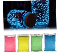 BEAHING Glow in the Dark Sand 4 Bags 10g/Bag Reusable Luminous Sand Aquarium Sand DIY Glow in the Dark Rocks Wishing Bottle Decorative Gravel for Home and Fairy Garden Decoration, Fish Tank Decor
