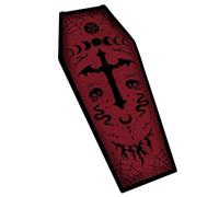 BEAHING Goth Bath Mat, Goth Rug, 51x20 Inch Horror Coffin Bath Mat, Soft Water-Absorbent Halloween, Non Slip for Bedroom Kitchen Room Gifts, Dark Red