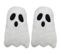 BEAHING Halloween Pillows, Ghost Pillow 2PCS 11.8 Inch Cute Funny Ghost Plush Soft Cozy Halloween Throw Pillows Decorative for Sofa Bed Couch Porch