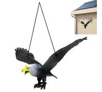 BEAHING Hawk Decoy 10.24x2.36 inch PVC Lifelike Flying Hawk to Scare Birds Away with Hanging String
