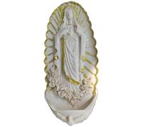 BEAHING Holy Water Font 3x7 Inch Resin Decorative Wall Hanging Pendant Home Church Religious Gifts