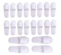 BEAHING Hotel Slippers, Disposable Shoes for Guests, 10 Pairs Hotel Slippers, Non-Slip Spa Slippers Travel Slippers Fits Up to US Men Size 8.5 & Women Size 10, Disposable Slippers