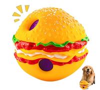 BEAHING Indestructible Dog Ball, Squeaky Ball for Dogs 5.5Inch Hamburger Shape Interactive Dog Ball Bite-resistant Indestructible Dog Ball Fun Wiggle Ball Dog Toy for Relieve Anxiety