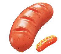 BEAHING Indestructible Squeaky Dog Toys Sausage Shape Interactive Chew Toys for Boredom 6.3x2.6in for Small Medium Large Dogs