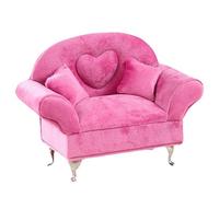 BEAHING Jewelry Box Compartment Openable Sofa-shape 1/6 Scale Furniture Velvet Dustproof Doll Couch with Lid for Women Girls