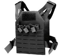 BEAHING Kids Vest Waterproof, Nylon Vest Adjustable Belt, Airsoft Costume Black