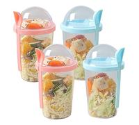 BEAHING Overnight Oats Jar Reusable Breakfast Yogurt Pots Overnight Oats Container with Lids Spoon for Milk Cereal Salad 4PCS overnight oats jar