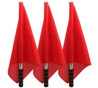 BEAHING Referee Kit, Referee Flag 3Pcs Stainless Steel Red Hand Volleyball Flags with Comfortable Sponge Handle Patrol Linesman Sports Flag for Track and Field Sports Training, Flags