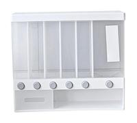 BEAHING Rice Dispenser, Cereal Dispenser 6 Grid Rice Wall Mount Cereal Countertop for Home