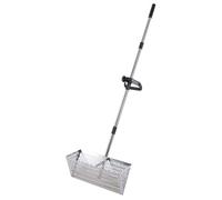 BEAHING Sand Flea Rake, 55.5'' Carbon Steel Hollow-out Sand Rake with Blunt Teeth & Non-Slip Grip, Detachable Sifter for Beach Garden, Sifter
