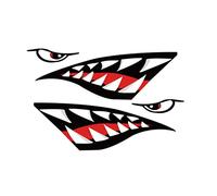 BEAHING Shark Teeth Mouth Decals + Skeleton Fish Stickers Waterproof Shark Car Sticker Bike Shark Sticker Funny Vinyl Stickers for Kayaks Canoes Fishing Boats tooth stickers