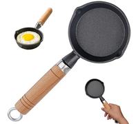 BEAHING Small Cast Iron Skillet, Mini Cast Iron Skillet, 4 Inch Round Non-Stick Mini Frying Pan with 2 Pouring Spout, for Stove Gas Induction Hob