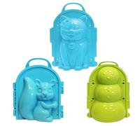 BEAHING Snowball Maker 3Pcs Cute Snowman, Cat, Squirrel Shaped Snow Molds, and Reusable Winter Outdoor Snow Toys Christmas Gi