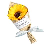 BEAHING Soap Flowers Bouquet Artificial Eternal Sunflower Newspaper Wrapped for Living Room Decoration, Soap Flowers
