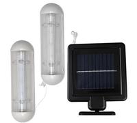 BEAHING Solar Shed Light with Pull String, LED Double-lamp Solar Panels for Sheds, Wall Mounted Solar Lights Indoor for Garden Corridor Greenhouse, Solar Panels for Sheds