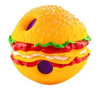 BEAHING Squeaky Ball for Dogs 5.5Inch Hamburger Shape Interactive Dog Ball Bite-resistant Indestructible Dog Fun Wiggle Toy for Relieve Anxiety, Exercise