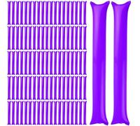 BEAHING Thunder Sticks 100 Pcs Boom Stick Inflatable Spirit Sticks Cheerleading Plastic Boom Stick Noise Makers for Sporting Events Dance Basketball Football Purple