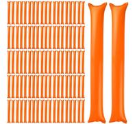 BEAHING Thunder Sticks 100 Pcs Boom Stick Inflatable Spirit Sticks Cheerleading Plastic Boom Stick Noise Makers for Sporting Events Dance Basketball Football Orange