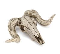 BEAHING Wall Hanging Horn Skulls, Wall Mounted Steer Skull Resin Gothic Macabre Decor Wall Hanging Artwork Ornament for Halloween Decor
