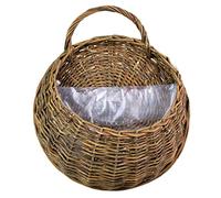 BEAHING wicker planter, Wall Hanging Storage Basket, 9.84Inch Wicker Hanging Storage Basket Wall Mounted Woven Plant Basket with Handle Decorative Basket for Home, wall basket