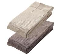 BEAHING Women's Brown Cable Knit Tights, Opaque, Size 40-70 kg, One Size, Regular Fit, Twisted Pattern, Vertical Stripes, Snag-Proof, High Elasticity, Winter Fashion Outfit, Tights
