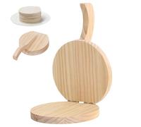 BEAHING Wooden Tortilla Press, Tortilla Press Natural Wooden 16.5'' Round Corn for Homemade Mexican Tortillera, Roti, Chapati, Taco, Pataconera