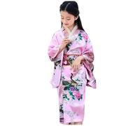 BEAHING Yukata, Kimono for Kids, Floral Pattern Japanese Yukata, Comfortable Skin-Friendly Japanese Kimono with Kimono Belt, Girls Traditional Blossom Kimono Robes for Party, Cosplay, L, Yukata Women