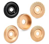 Beaiguna 5pcs Wood Carving Disc Set, Stump Grinder Angle Grinder Attachment, Angle Grinder Wood Carving Disc Kit, Professional Grinding Disc Wood Carving Tool