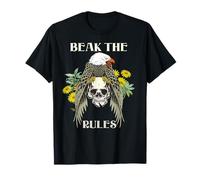 Beak The Rules Rebellious Eagle Skull Humor Statement T-Shirt