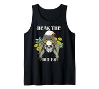 Beak The Rules Rebellious Eagle Skull Humor Statement Tank Top