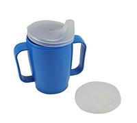 Beaker/drinking cup with handle + 2 lids 4 + 12 mm, 250 ml, choice of colour