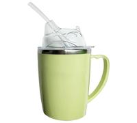 Beakers for Elderly, 3-in-1 350ml Spill Proof Stainless Steel Adult Sippy Cup with Straw & Handle for Elderly Patient Maternity Kids, Adult Sippy Cup