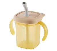 Beakers for Elderly 310ML Spill Proof Adult Sippy Cup with Straw Plastic Dysphagia Cups with Dual Handle and Lid for Kids Elderly Disabled Patient Maternity