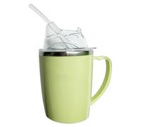 Beakers for Elderly, Spill Proof Cups for Elderly, 350ml Drinking Beaker Cup for Disabled Adults Sippy Cup with Straw 3-in-1 Stainless Steel Dysphagia Cups with Handle for Elderly