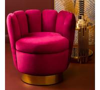 bealie velvet bedroom chair with gold base in wine