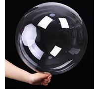 Bealif 10 Pcs 20 Inch Clear Balloons, Pre-Stretched, Round, Plastic, Unisex-General, For Birthday, Wedding, All Ages
