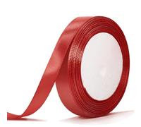 Bealif 25 Yards Red Satin Ribbon 15mm, 22m Fabric Ribbon for Crafting, Gift Wrapping, Hair Bows, DIY Sewing Project, Cake Decoration, Bridal Bouquet, Christmas, Birthday, Wedding Decoration