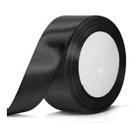 Bealif Black Ribbon 40mm, 22m Black Satin Ribbon Thick Fabric Polyester Ribbons for Gift Wrapping, DIY Sewing Project, Hair Bows, Cake Florist Birthday Halloween Wedding Car Ribbon (25 Yards)