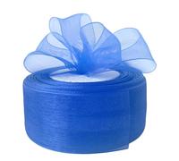 Bealif Blue Organza Ribbon 40mm for Crafting Gift Wrapping, 45M Royal Blue Chiffon Ribbon Sheer Fabric Ribbons for Craft Bouquet Wrapping Wreaths Brithday Wedding Anniversary Decoration